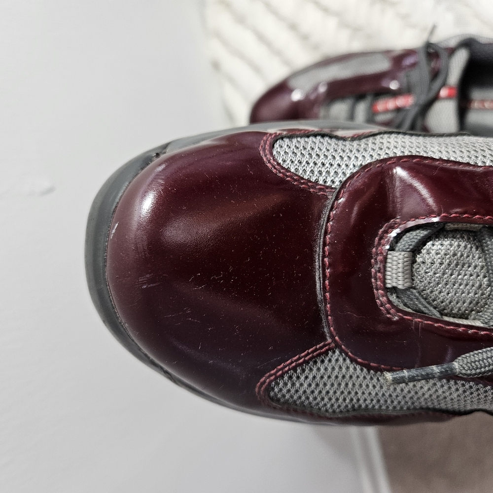 Prada Designer Men's Colorblock Burgundy Shoes - Picture 7 of 15
